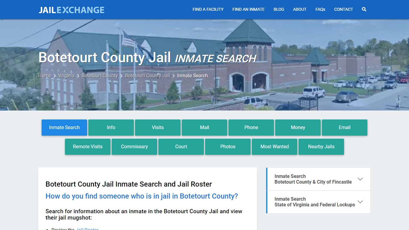 Botetourt County Jail Inmate Search - Jail Exchange